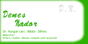 denes nador business card